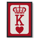 King of Hearts print in Black Wooden Frame