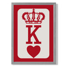 King of Hearts print in Light Grey Wooden Frame