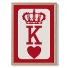 King of Hearts print in Light Oak Wooden Frame