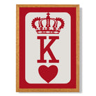 King of Hearts print in Oak Wooden Frame