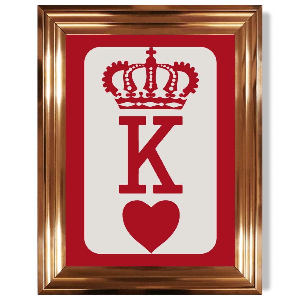 King of Hearts print in Copper Glossy Frame