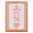 Queen of Hearts print in Oak Wooden Frame