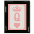 Queen of Hearts print in Black Glossy Frame