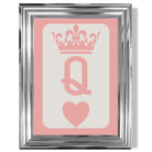 Queen of Hearts print in Chrome Glossy Frame