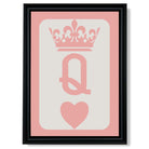 Queen of Hearts print in Black Scoop Frame