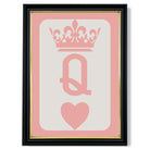 Queen of Hearts print in Black and Gold Frame