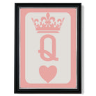 Queen of Hearts print in Black and silver Frame