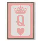 Queen of Hearts print in Walnut Wooden Frame