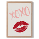 XOXO Lips print in Light Oak Wooden Frame