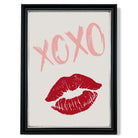 XOXO Lips print in Black and silver Frame