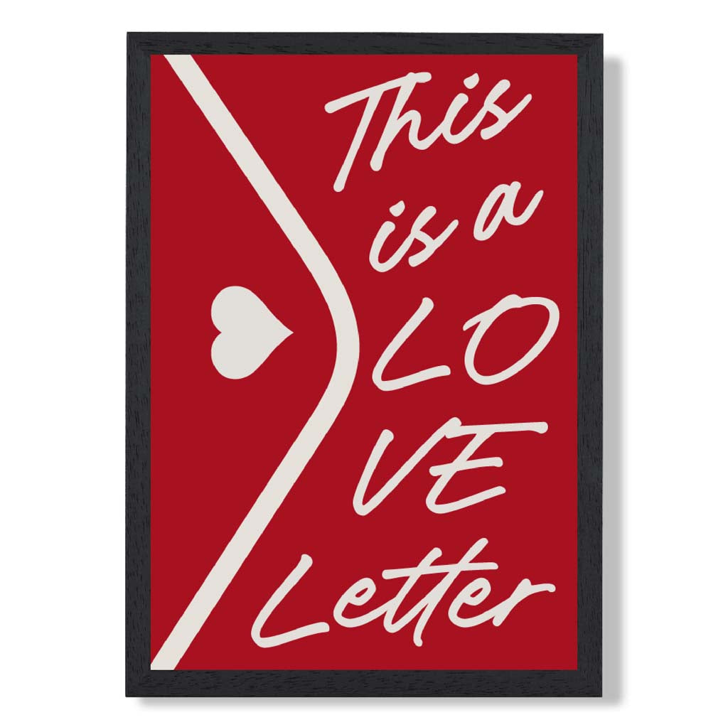 Love Letter print in Black Wooden Frame