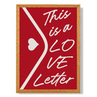 Love Letter print in Oak Wooden Frame