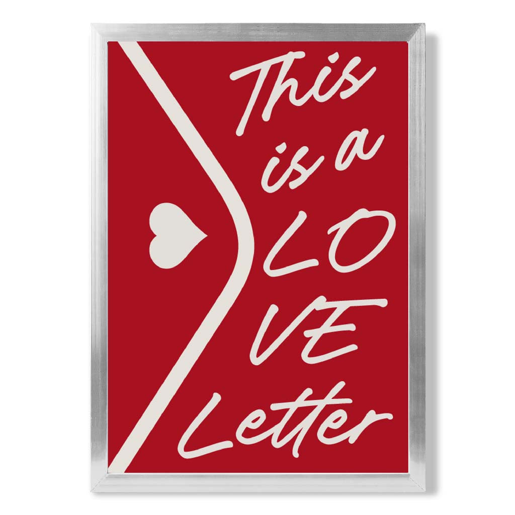 Love Letter print in Silver Wooden Frame