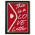 Love Letter print in Black and Gold Frame