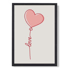 Love Heart String print in Black Wooden Frame