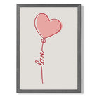 Love Heart String print in Dark Grey Wooden Frame