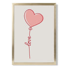 Love Heart String print in Gold Wooden Frame