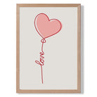 Love Heart String print in Light Oak Wooden Frame