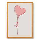 Love Heart String print in Oak Wooden Frame