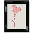 Love Heart String print in Black Glossy Frame