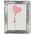 Love Heart String print in Chrome Glossy Frame