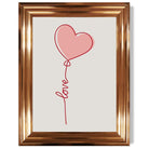 Love Heart String print in Copper Glossy Frame