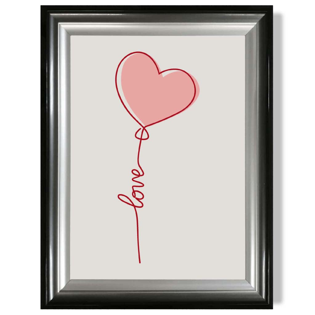 Love Heart String print in Gradient Glossy Frame