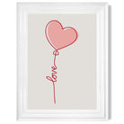 Love Heart String print in White Glossy Frame