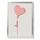 Love Heart String print in Silver Wooden Frame