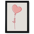 Love Heart String print in Black Scoop Frame