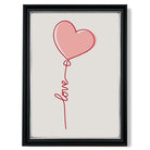 Love Heart String print in Black and silver Frame