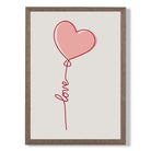 Love Heart String print in Walnut Wooden Frame