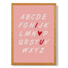 I Love You Alphabet  print in Oak Wooden Frame