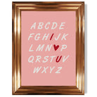 I Love You Alphabet  print in Copper Glossy Frame