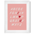 I Love You Alphabet  print in White Glossy Frame