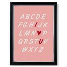 I Love You Alphabet  print in Black and silver Frame