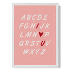 I Love You Alphabet  print in White Wooden Frame