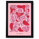 You and Me Sketch Hearts print in Black Scoop Frame