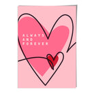 Always and Forever Sketch Hearts Wall Art Print