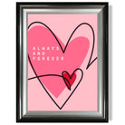 Always and Forever Sketch Hearts print in Gradient Glossy Frame