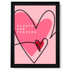 Always and Forever Sketch Hearts print in Black Scoop Frame