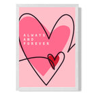 Always and Forever Sketch Hearts print in White Wooden Frame