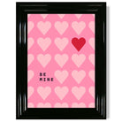 Be Mine Hearts print in Black Glossy Frame