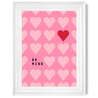 Be Mine Hearts print in White Glossy Frame