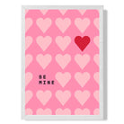 Be Mine Hearts print in White Wooden Frame