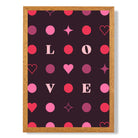 LOVE Hearts and Stars print in Oak Wooden Frame