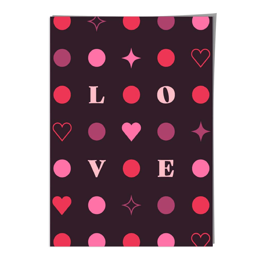 LOVE Hearts and Stars Wall Art Print