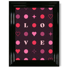 LOVE Hearts and Stars print in Black Glossy Frame