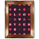 LOVE Hearts and Stars print in Copper Glossy Frame