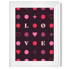 LOVE Hearts and Stars print in White Glossy Frame